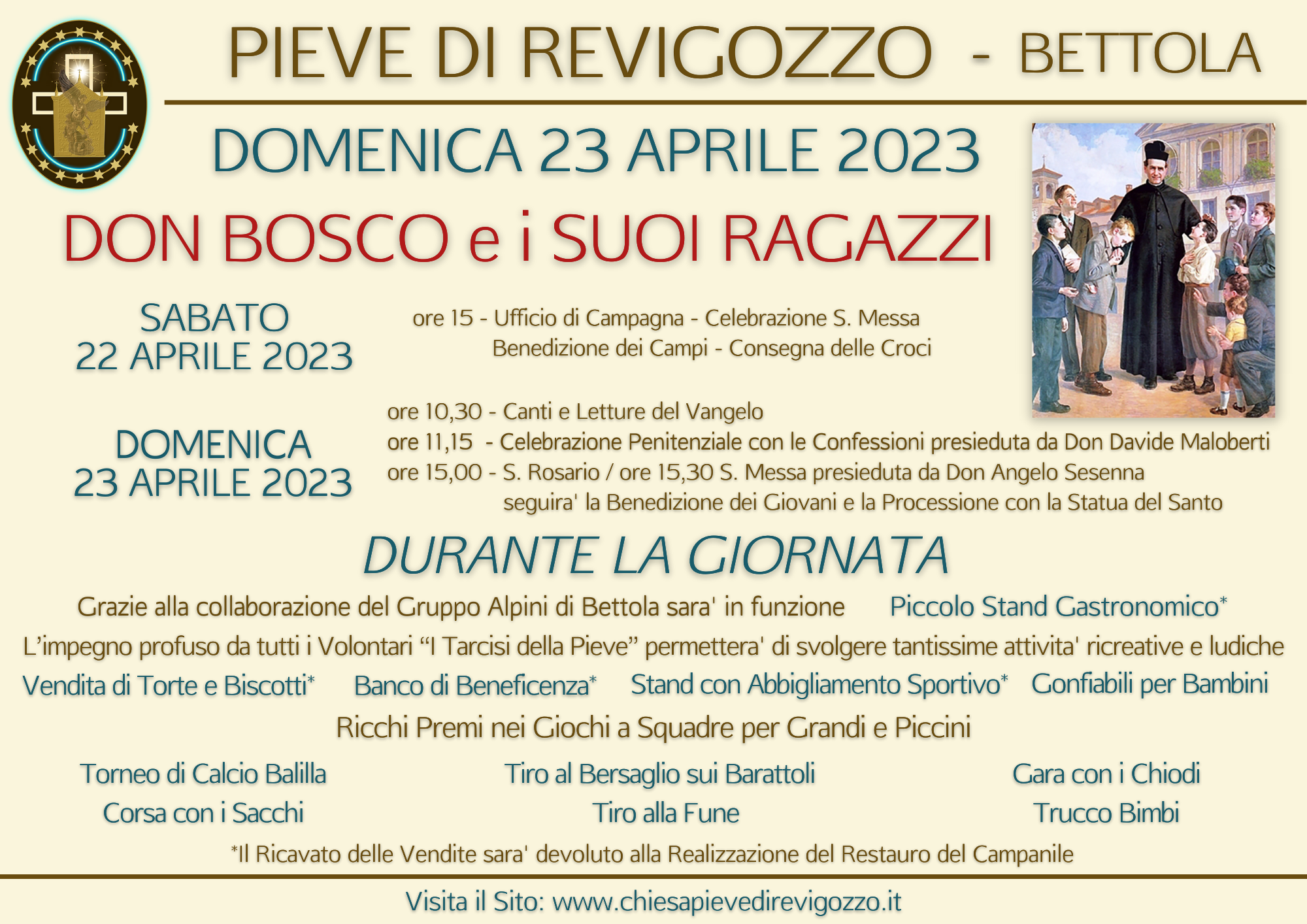DOMENICA 23 APRILE 2023 - Don Bosco e i suoi Ragazzi