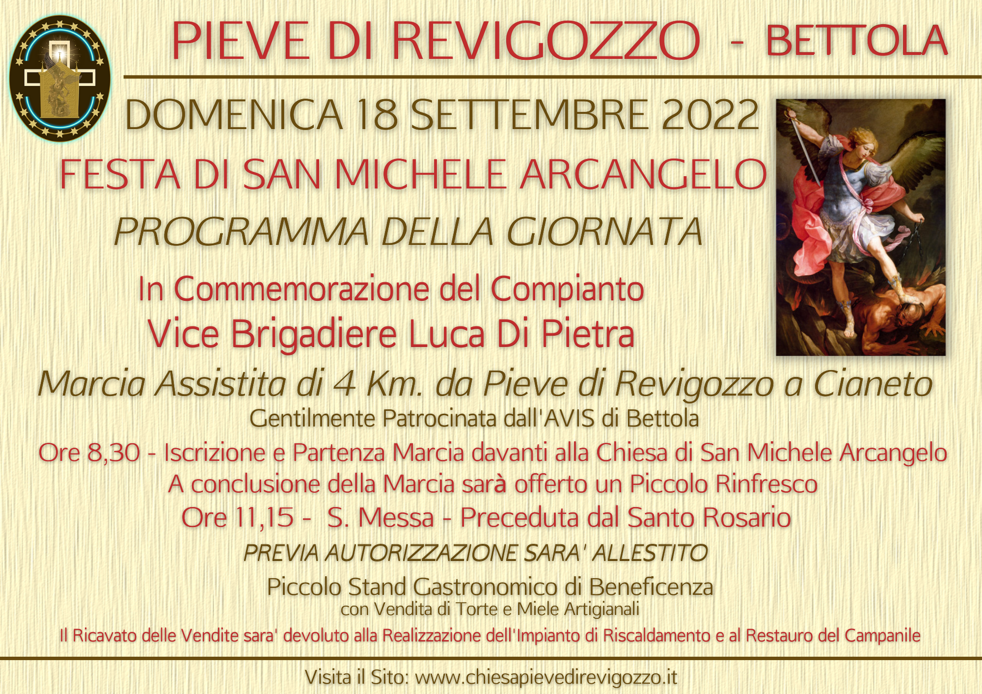 DOMENICA 18 SETTEMBRE 2022 - Si festeggia San Michele Arcangelo