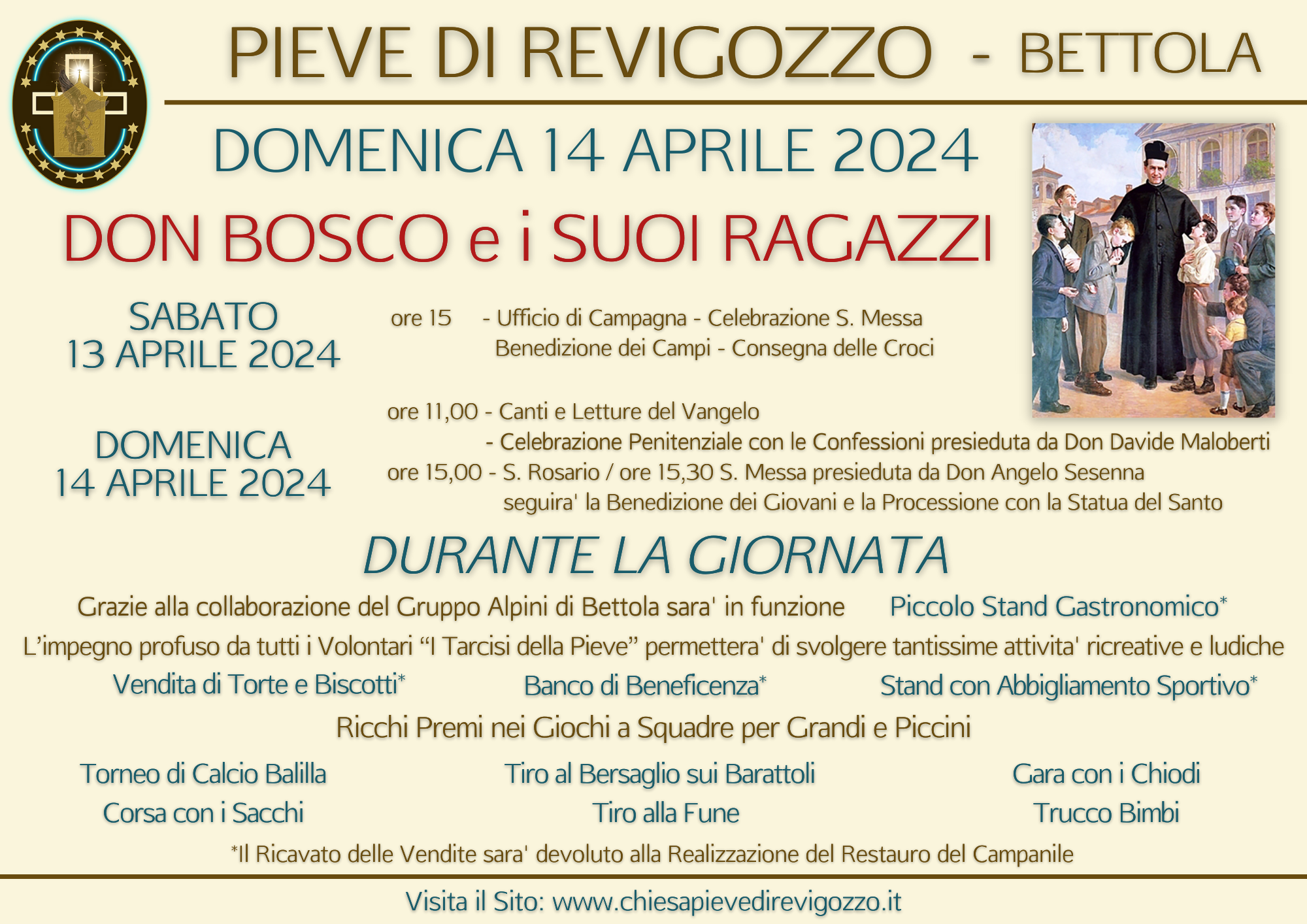 DOMENICA 14 APRILE 2024 - Don Bosco e i suoi Ragazzi
