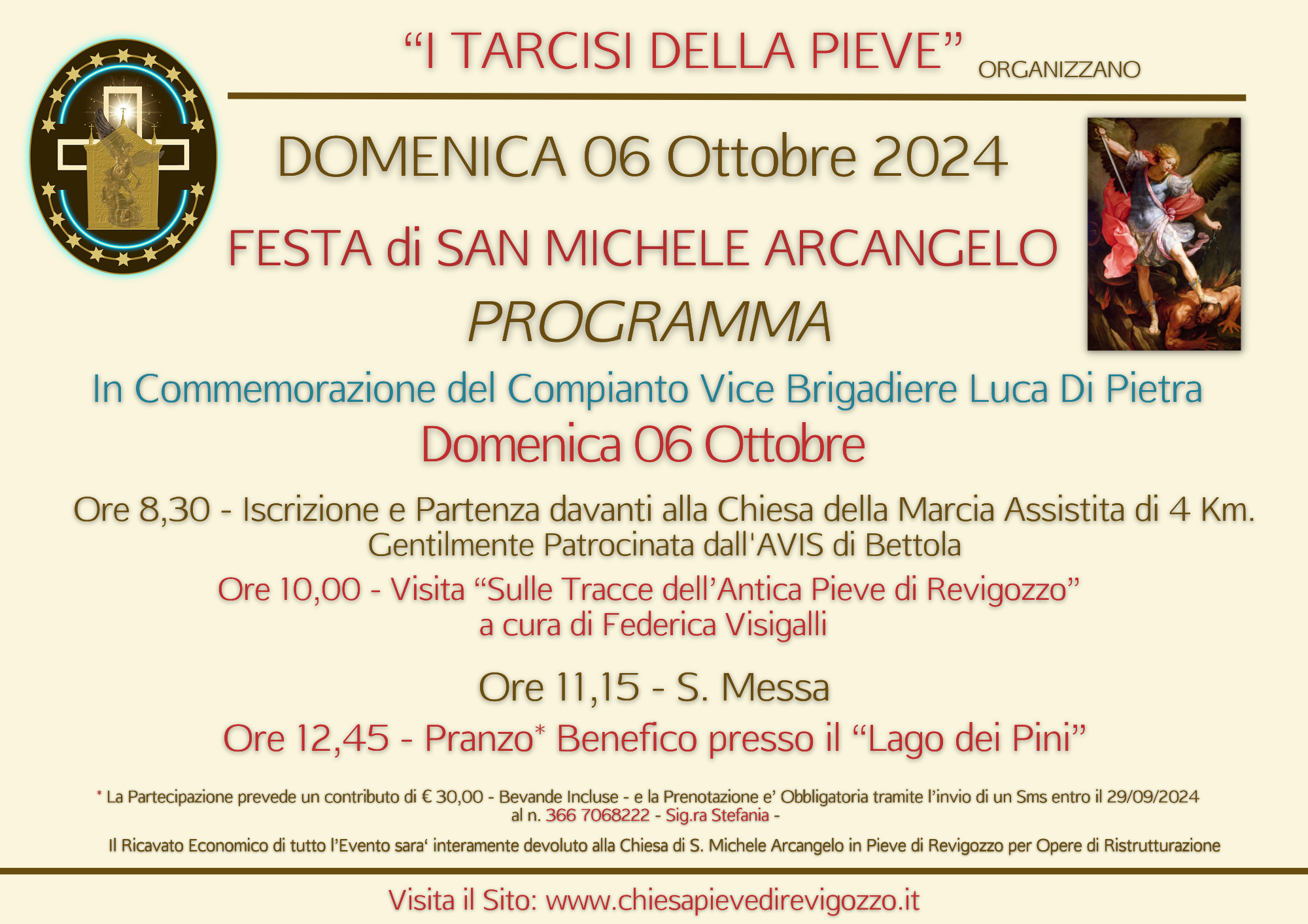 DOMENICA 06 OTTOBRE 2024 - Si festeggia San Michele Arcangelo